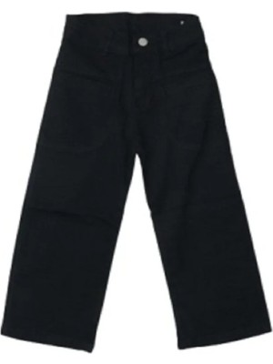 Egecan Boru Paça Ön Cep Detaylı Kız Çocuk Siyah Kot Pantolon 2204