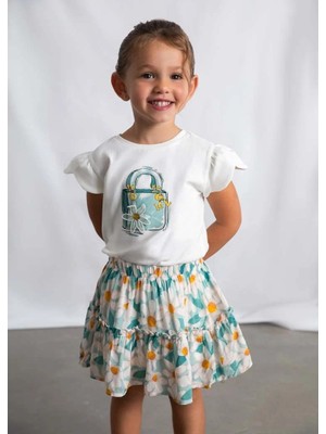 Mayoral Kız Çocuk Baskılı Etek 4-8 Yaş Yeşil