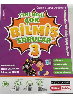 Kırmızı Beyaz 3. Sınıf Yeni Nesil Konu Özetli Çok Bilmiş Sorular Soru Bankası