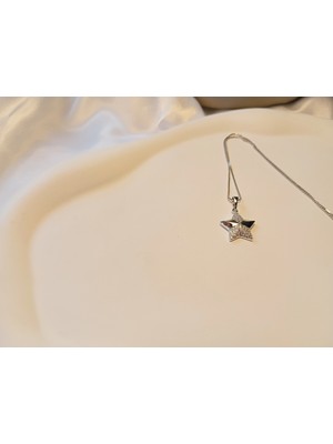 Xuping Jewelry Gümüş Renk Zirkon Taşlı Yıldız Kolye - 45 cm