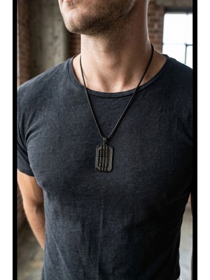 Hg.Aksesuar Erkek Desenli Çelik Kolye