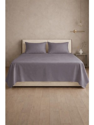 First Choice %100 Pamuk Saten 200 Tc (80 Tel) Düz Çarşaf Seti Quicksilver