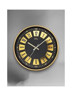 Uravas Store Galaxy D-218-A-12 Parçalı Kadran 30 cm Sessiz Akar Duvar Saati Gold