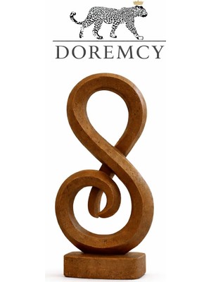 Doremcy 2'li Ay Tasarım Dekoratif Biblo Seti - Dokulu Polyester El Işçiliği Obje