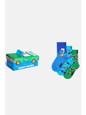 Happy Socks - Çocuk Yunus Desenli 3\'lü Çorap Hediye Seti