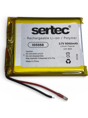 Çerçici Sertec 105568 3.7V 5000 Mah Li-Polymer Pil (DEVRELI/1.5A)