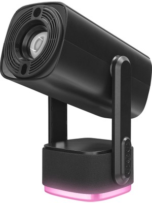 Verto Everest PJ08, Siyah, 150 LED Lümen, 1280X720, 1xhdmı, 1xusb, Wifi, Bluetooth, 30.000 Saat LED Ömrü, 6W Speaker, 5200MAH Batarya, Taşınabilir, Android 11, 4K Destekli Projeksiyon Cihazı