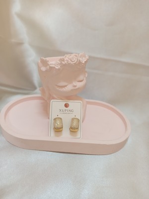 Xuping Sarı Taşlı Küpe