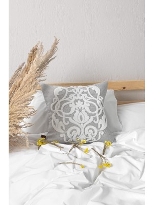 Hamur Kırlent 43X43 cm Damask Gri