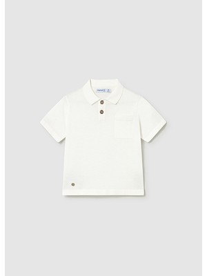 Mayoral Erkek Bebek Polo Yaka Kısa Kol T-Shirt Krem 01109
