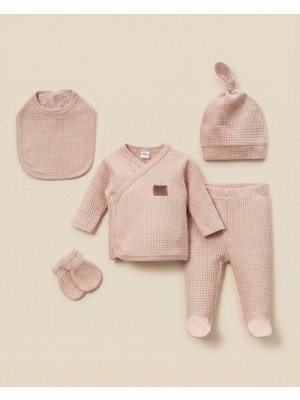 Minory Baby - %100 Pamuk 5'li Hastane Çıkışı Seti | 5'li Yenidoğan Set | Battaniyesiz