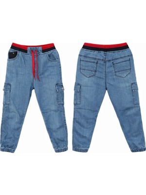 Egecan Kaşkorse Kemerli Yan Cep Detaylı Erkek Çocuk Kot Pantolon 2474