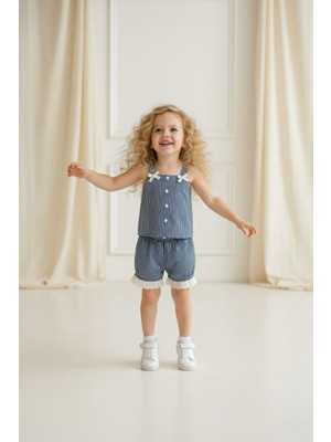 Renkli Diyar Kız Çocuk Yazlık Takım Şortlu Askılı