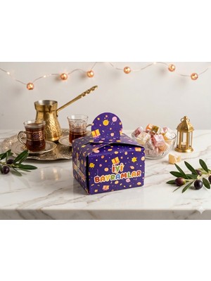 Zenviva 100 Adet Iyi Bayramlar Baskılı Şeker, Minik Hediye, Hurma, Lokum, Şeker Kutusu