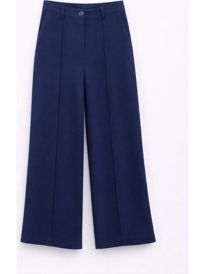 Mixray 4773 Kadın Pileli Palazzo Pantolon Lacivert