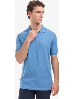 Pierre Cardin Erkek Koyu Mavi Regular Fit %100 Pamuk Kıvrılmaz Polo Yaka Basic Tişört 50325312-VR032