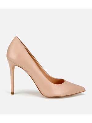Hotiç Kadın Deri Bej Yüksek Topuklu Stiletto