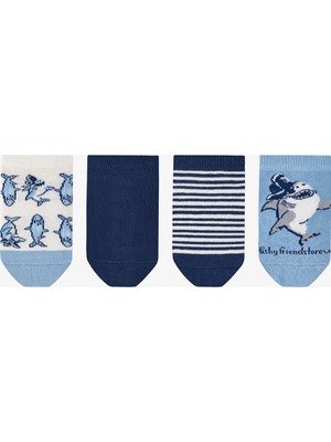 Penti Mavi Erkek Çocuk Captain Shark 4 'lü Patik Çorap