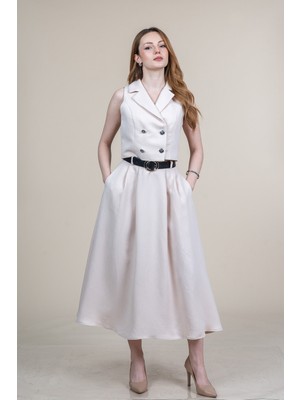 MissVina Trend Kısa Yelek ve Kemerli Etek Takım 1306