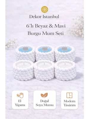 Dekor İstanbul 6’lı Mum Seti – El Yapımı Doğal Soya Mum, Modern Dekoratif Mum Seti (Yerli Üretim)
