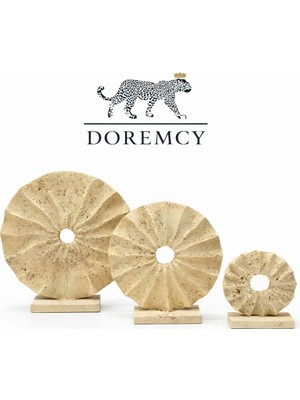Doremcy 3’lü Pervane Biblo Seti Dekoratif Obje Modern Salon Konsol Orta Sehpa Aksesuar