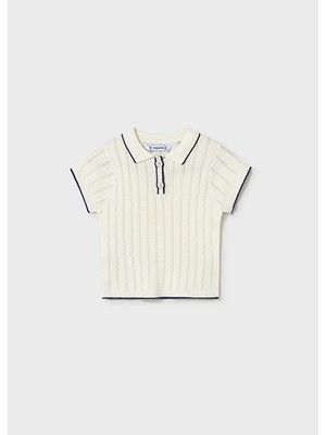 Mayoral Kız Bebek Polo Yaka Triko T-Shirt Krem 01104