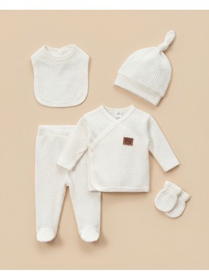 Minory Baby - %100 Pamuk 5'li Hastane Çıkışı Seti | 5'li Yenidoğan Set | Battaniyesiz
