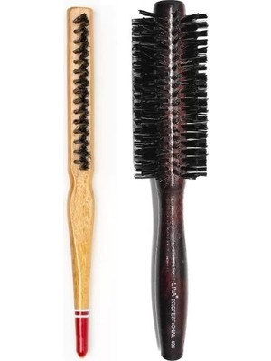Uravas Store Liva 408&AMP; 690 Profesyonel Yanmaz Set Topuz Fırçası-2'li