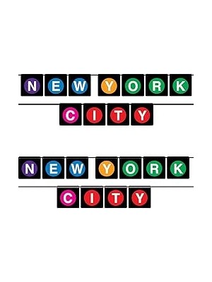 Uravas Store Beistle 53650 Asılı Afişler 2 Parça New York City Parti Dekorasyonları, 12,7 cm x 6 ', Siyah/m
