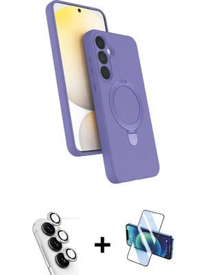 Cepte Toptan Galaxy A25 5g Iz Işık Koleksiyonu - Siyah 3D Antistatik Seramik Nano Ekran Koruyucu + Gümüş Valdez Metal Kamera Lens