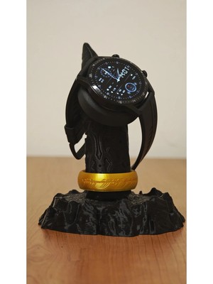 MORFEM3D Siyah Akıllı Saat Şarj Standı – The One Ring Dekoratif Masaüstü Saat Tutucu