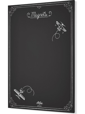 The Mia 70 x 50 Cm Siyah Magnet Panosu İç ve Dış Mekan Kullanımı için Leke Tutmaz Tasarım