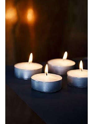 Tealight, Yumuşak Ateşli, Dumansız, Paketli, Yanma Süresi 4 Saat, Dekoratif Ev Mumları, Beyaz, Doğal Bitki Mumu, Palmiye Yağı Içermez, 10 Adet, Parfümsüz