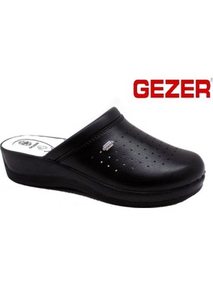 Gezer 4770 Siyah Sabo Terlik Kadın Suni Deri Hastane/İş Kullanım İçin Konforlu