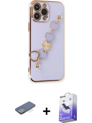 Cepte Toptan iPhone 13 Pro Max Nova Işık Prime - Siyah Bilvis 5in1 5d Magic Hayalet Cam Ekran Koruyucu + Yeşil Renkli Kamera Lens Koruma Cam