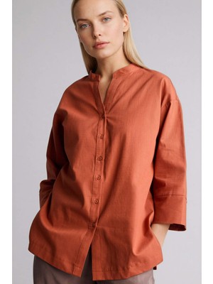 DeFacto Regular Fit Bisiklet Yaka Flamlı Pamuk Uzun Kollu Gömlek F5838AX26SM