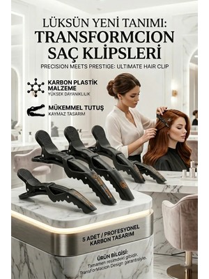 Transformacion Saç Pensi Saç Klipsi 5 Adet Crocodile Design