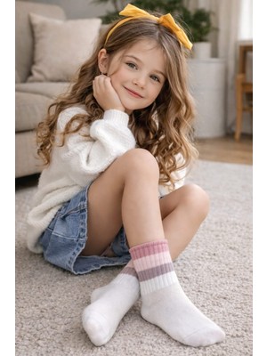 Gigi Giyim Kalın Çizgili Kız Çocuk Kolej Çorap
