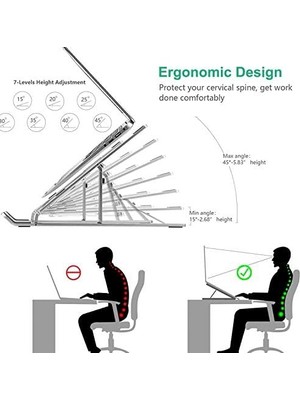 HT-119 Katlanır Laptop ve Tablet Standı, Siyah