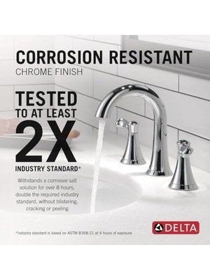 Esato Geniş Banyo Bataryası Krom, Banyo Bataryası 3 Delikli, Banyo Lavabo Musluğu, Tahliye Takımı Dahil, Krom 35897LF