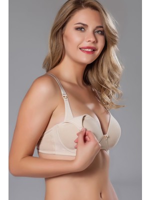 Moonlight MOONLİGHT 10877 Kadın Siyah Emzirme Sütyeni Yumuşak Kaplı Koton Kumaş ile Gün Boyu Destek