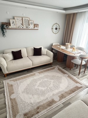 Gülcem Home Ihtişam Perge,  Emsalsiz Ipeksi Yün Tuşeli Triko Akrilik Oturma Odası ve Salon Halısı