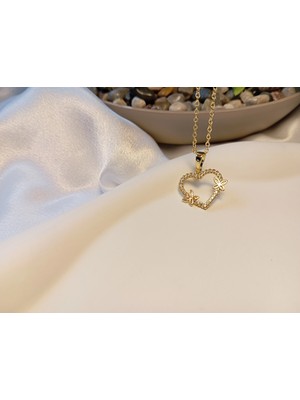 Xuping Jewelry 14 Ayar Gold Kaplama Kelebekli Kalp Kolye - 45 cm