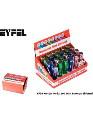 Eyfel Karışık Renk 9 Led 3-Aaa Batarya El Feneri Ef-39