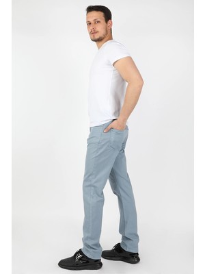 Erkekler İçin Balins 5 Cep Gabardin Pantolon Mavi Renk Düz Paça Kesim ve Normal Bel Özelliği