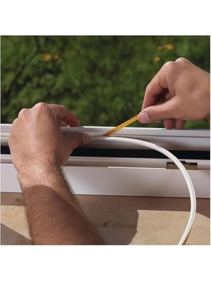 10 Metre Kapı Pencere Yalıtım Bandı Seti, 5 Mt, 35 mm Silikon Conta ve 5 mt D Tipi Rüzgar ve Isı Yalıtım Şeridi, Kendinden Yapışkanlı, Soğuk ve Haşere Önleyici, Beyaz 2’li Set