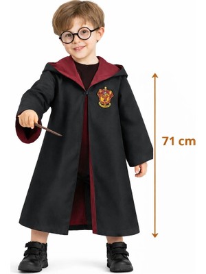 Uravas Store Harry Potter Çocuk Bebek Kostüm Seti – Asa Gözlük Pelerin 71 cm (2-4 Yaş)