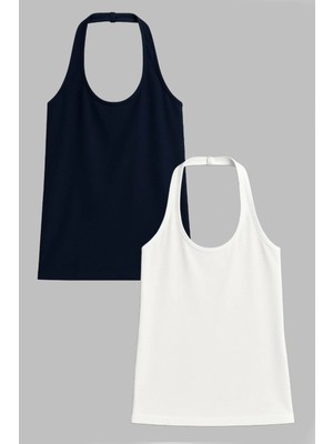 Cotenconcept 2 Adet Pamuk Karışımlı Halter Yaka Atlet Tişört