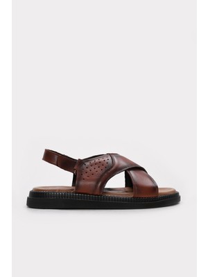 Fast Step Hakiki Deri  Erkek Klasik Sandalet 306MAS-678