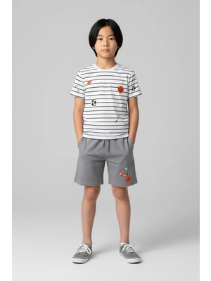 Alg ERKEK ÇOCUK ŞORTLU TAKIM BELİ LASTİKLİ BAĞCIKLI NAKIŞ İŞLEMELİ (Bir Beden Büyük Önerilir)